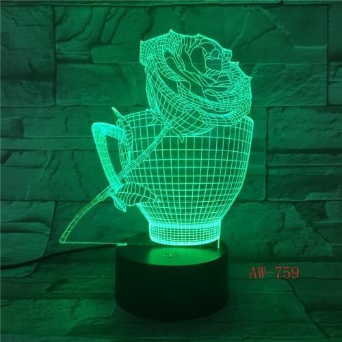 New Creative Night Light 7 Color Changing LED Night Lights 3D LED Desk Table Lamp for Children Friends Home Decoration AW-759