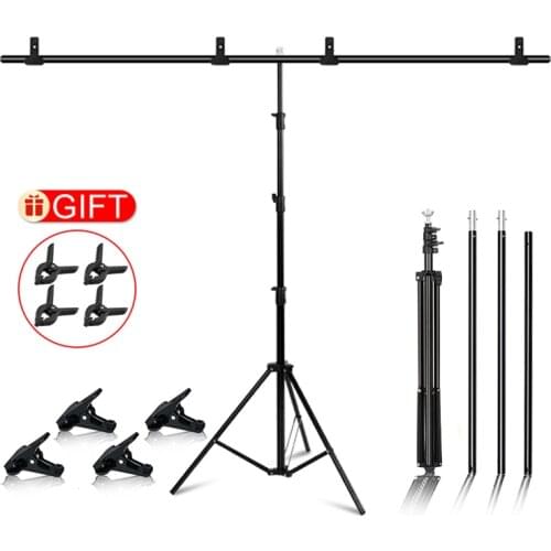 Photography Photo Backdrop Stands T-Shape Background Frame Support System Stands With Clamps for photo studio Multiple sizes
