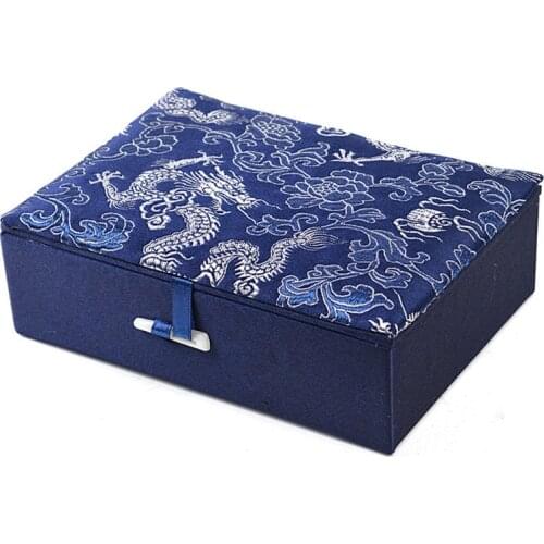 Chinese Handmade Brocade Rectangle Gift Boxes Jewelry Storage Boxes Craft