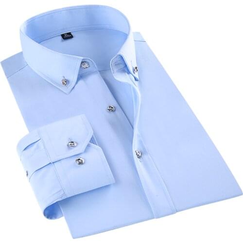 Casual Mens Dress Shirt Long Sleeve Fashion Business Diamond Buttons Formal Slim Fit Office Working PAOLO SIRUM