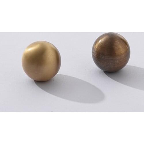 Modern and simple pure copper wardrobe handle brass cabinet drawer handle golden ball cabinet door single-hole hardware handle