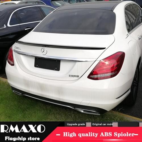 For Benz W205 Spoiler 2015-2018 C-class C180 200 260 300 C63 High Quality ABS Material Car Rear Wing Color Rear Spoiler