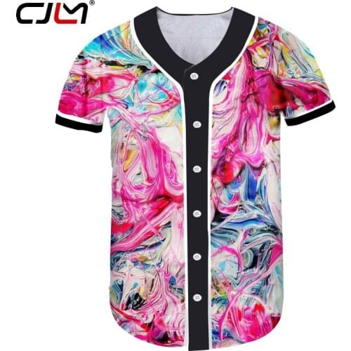 CJLM Stylish Cozy Loose Man Baseball Shirt 3D Full Printed Colorful Vortex Mens Tshirt Unisex Oversized T-shirt Wholesale