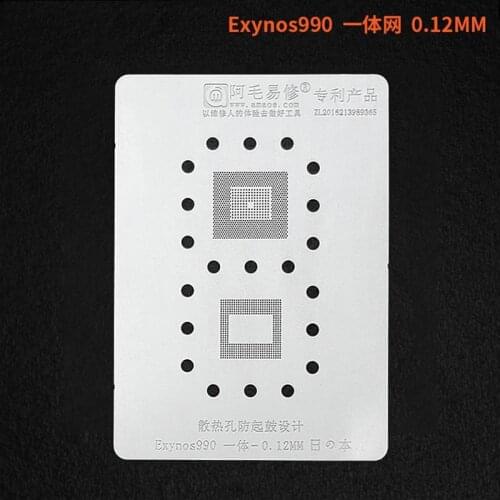 Amaoe BGA Reballing Stencil for Samsung Exynos990 Exynos9610 CPU RAM IC Pin Solder Tin Plant Net