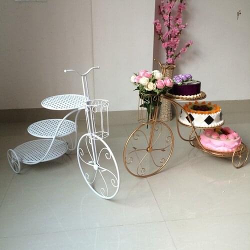 3 Tier Bicycle Shape Cupcake Stand Tray Rack Display Holder Desserts Decor Wedding Birthday Multilayer Desert Three Layer