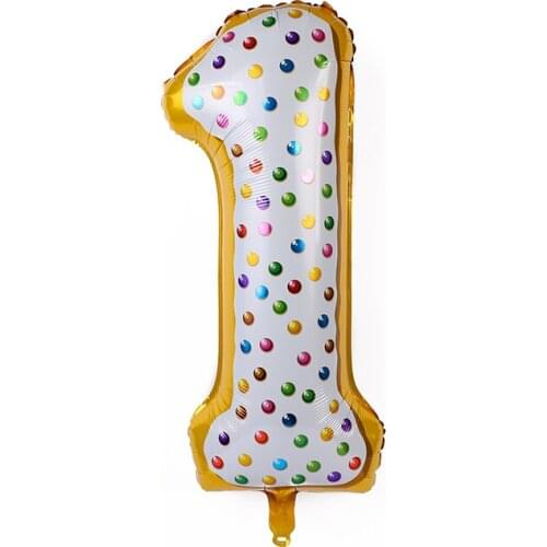 Birthday party decoration aluminum digital balloon helium fruit ice cream doughnut tableware 32 inches