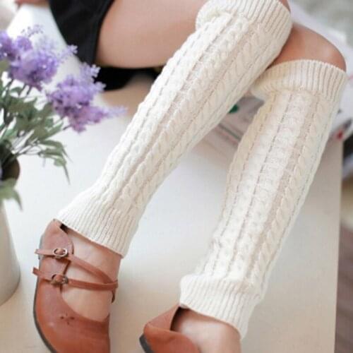Leg Warmers Stockings Winter Woman Thigh Boot Cover Solid Color Boot Stockings Knee High Long Socks