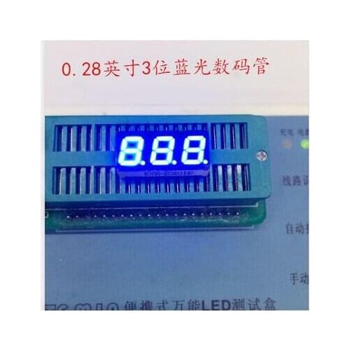 0.28inch 3digits blue 8 segment led display 2381AB/2381BB 10pcs