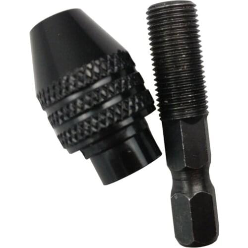 2pcs/set Drill Chuck + hex shank 1/4'' Inch Hex Shank Keyless Drill Bit Quick Change Chuck Adapter Converter