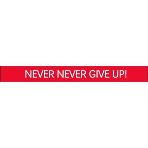 300pcs Motivational NEVER NEVER GIVE UP Silicone Bracelets Rubber Wristbands Free Shipping by DHL