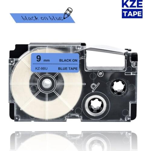 9mm Casio label tape Black on Blue compatible label tapes XR9BU XR 9BU XR-9BU for KL-60 typewriter KL-60SR KL120 EZ Label Maker