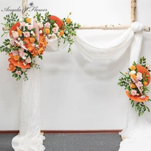 90CM Creative Wedding Arches Artificial Floral Row Origami Paper Silk Flower Wall Mall Shop Event Layout Party Event Decoration