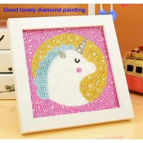 New Good Diy 5D Diamond Painting Cartoon Unicorn Full 3 Size Round Diamond Rhinestone Embroidery Painting Children Gift 15*15cm