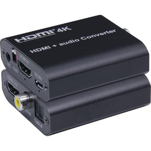 Video Audio Switcher HD Audio Converter Optical Coaxial Audio Output to Amplifier or Speaker 4K Audio Video Separator