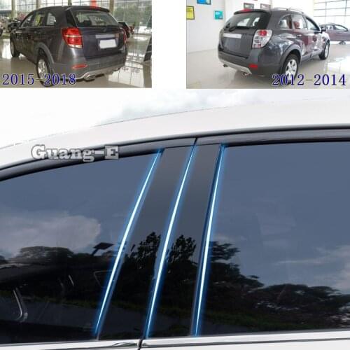 For Chevrolet Captiva 2012-2018 Car PC Material Pillar Post Cover Door Trim Window Piano Black Molding Sticker Plate 6pcs