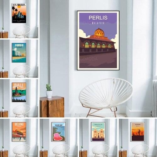 No Frame Painting HD Prints Cactus Tree Canvas House Building Poster Modular Letters Scenery Picture Nordic Home Decor Wall Art