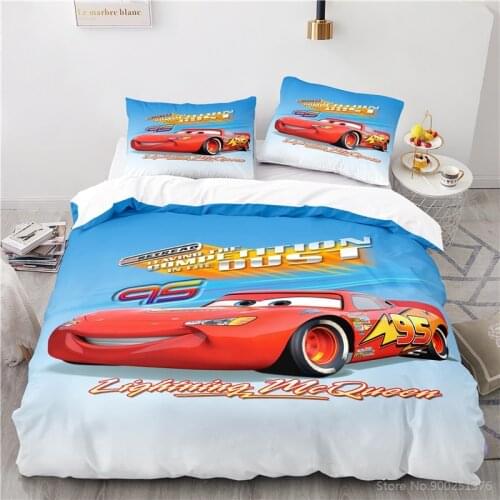Cars Lightning McQueen Bedding Set Queen King Disney Cartoon 3D Printed Duvet Cover Set Quilt Cover with Pillowcase Home Textile