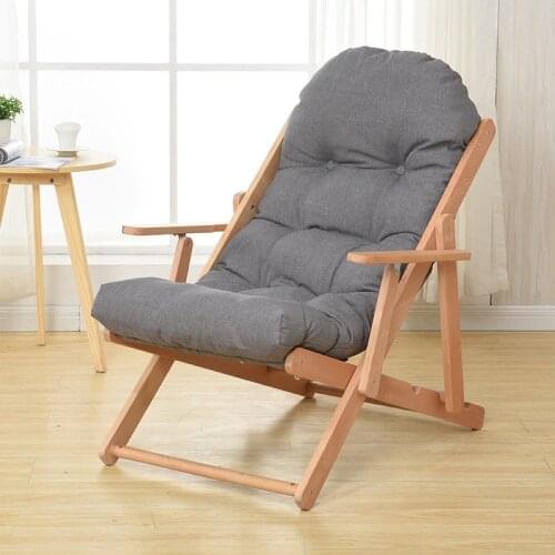Leisure Rocking Chair Solid Wood Folding Lounge Chair Simple Lazy Chair Lazy Sofa Recliner Living Room Bedroom Balcony Furniture