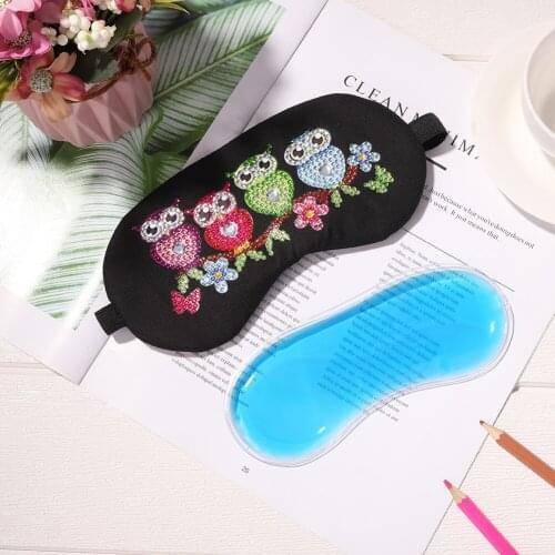 Cartoon Series Diamond Painting Blindfold DIY 5D Mosaic Diamond Eye Shade Rhinestone Point Drill Sleeping Eye Shades Gifts