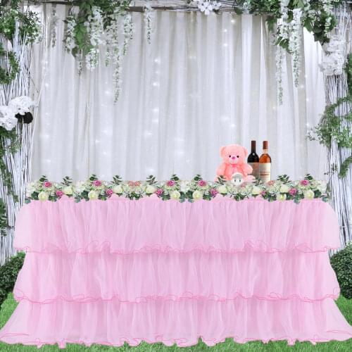 Table Tulle Reusable Table Skirt Wedding Birthday Party Decoration Washable And Reusable For Reception Table Dessert Table