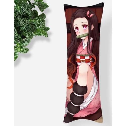 Home Decor Kimetsu no Yaiba Anime Body Pillow Case Double-Sided Print Silk Smooth Soft Fabric Pillow Cover Boys Girls Gift 0531