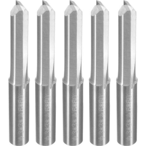 New 5Pcs 6Mm 22Mm Double Edged Straight Router Bits Straight End Mill Milling Cutter 2 Flutes Cnc Cutting Tungsten Steel Straigh