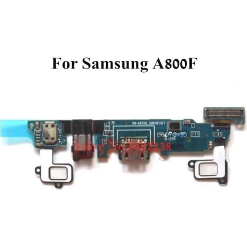 Original USB Charging Dock Port Flex cable For Samsung A800F Charger plug with Earphone Jack Microphone Replacement