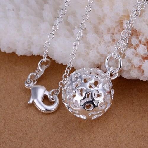 P174 Free Shipping silver plated Necklace, 925 fashion silver jewelry Small ball /PWUKCVRT PWUKCVRT