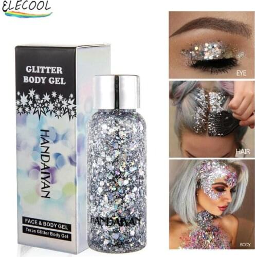 ELECOOL Beauty Glazed Eyeshadow Palette Colorful Shadow Pallet Flash Highlighter Shimmer Makeup Pigment Glitter Gel Eye Cosmetic