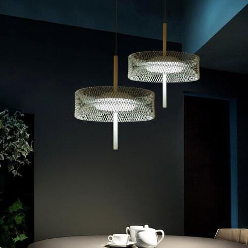 New Macaron Iron Net Pendant Lights for Living Dining Room Restaurant Hanging Lights Eye Protection Led Indoor Birds Nest Light
