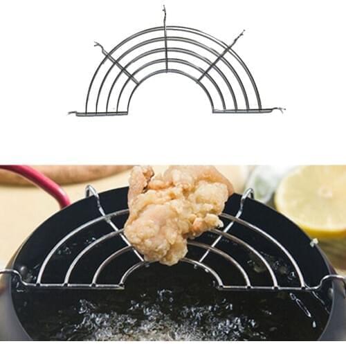 Kitchen Stainless Steel Semi-circular Oil Drain Rack Fried Food Oil Drip Filter 425B