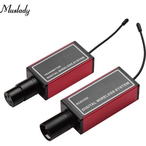 Muslady UR-4 Professional Digital Wireless Microphone System with XLR Transmitter Receiver Built-in Lithium Battery Connect