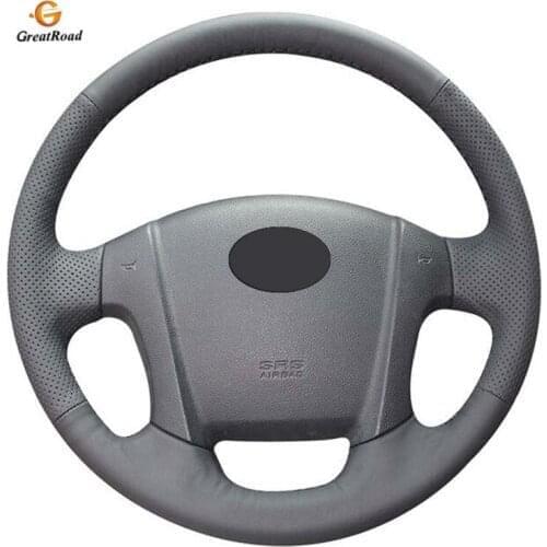 Hand-stitched Black Genuine leather Steering Wheel Cover for Kia Sportage 2 2005-2010 2009 Sportage