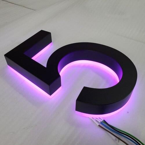 Colorful RGB backlit channel letter number customized sign for sale