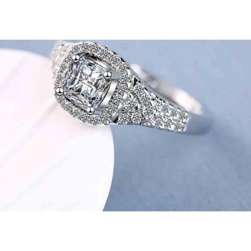 Luxury Square Dazzling CZ Zircon Rings for Women Full Mosaic Shiny Crystal Wedding Ring Female Birthday Anniversary Jewelry Gift