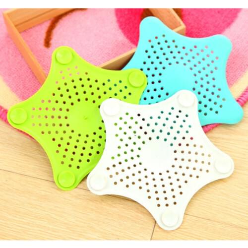 Silicone Star Shape Kitchen Sink Strainer Shower Drain Hair Catcher Anti-Clogging Floor Sink FilterKitchen Bathroom Accessories