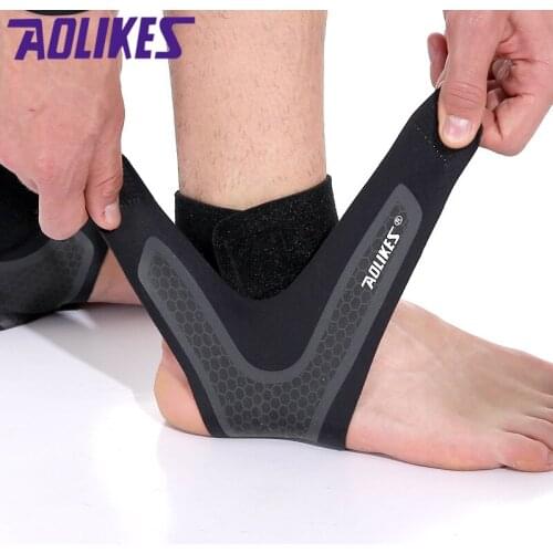 AOLIKES 1PCS Sport Football Breathable Ankle Brace Protector Adjustable Ankle Support Pad Protection Elastic Brace Guard Support