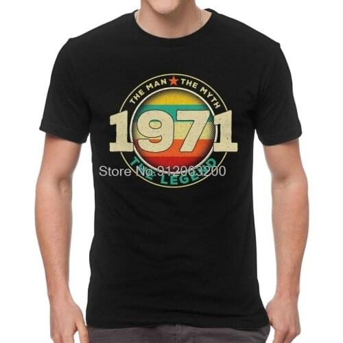 Tvoe Vintage Legend 1971 Tshirts Men Novelty Tee Tops Cotton T Shirt Short Sleeve 50th Birthday Gift T-shirts Gift Clothing