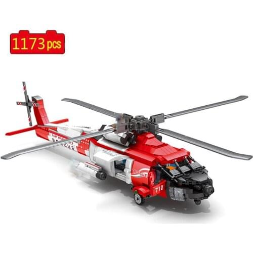 Military Series WWII Air Guard Rescue Aircraft SWAT City Police DIY Model Building Blocks Bricks Toys Gifts