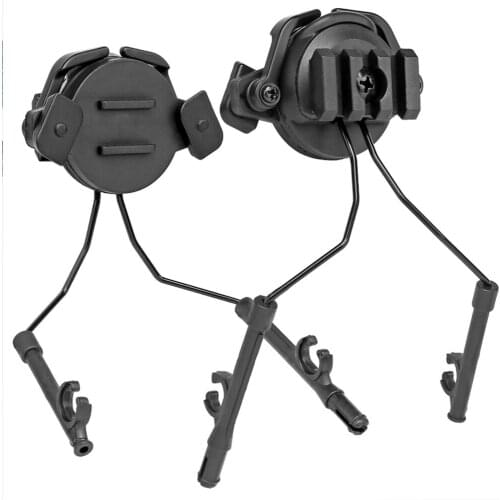 Rotary Helmet Adapter Set Paintball Headset Holder Headphone Accessory for 19-21mm Guide Rail (Black)
