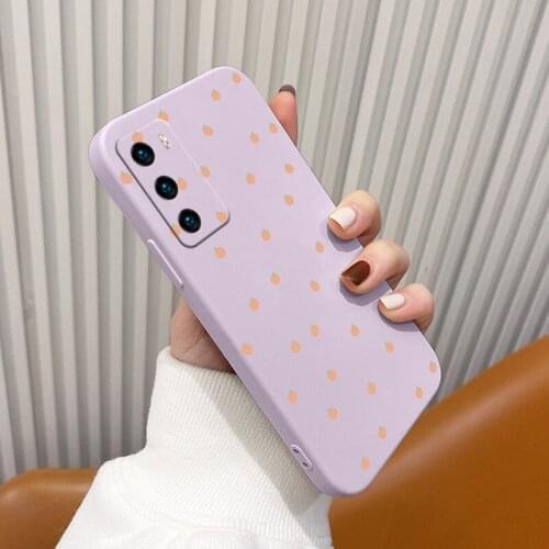 Little Cherry Liquid Silicone Case For Huawei P40 P30 P20 Pro Lite Mate 40 30 20 Pro Lite P Smart 2021 Y7A Soft Phone Cover Case