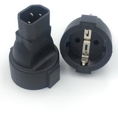 1 pcs Power Plug Adapter, IEC 320 C14 Male to 3Pin European Female Power Adapter For PDU UPS