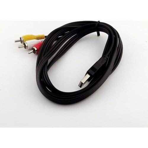 10pcs 5Ft 1.5M USB 2.0 A Male to 3 RCA Male Video Audio Data AV TV Adapter Cord Cable
