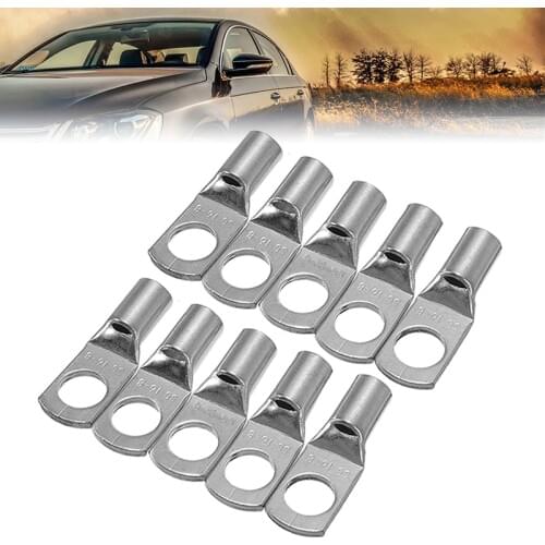 10pcs SC16-8 Tin Plated Copper Tube Cable Terminals Battery Welding Crimp Connectors For Cars Motorcycles Lorries Caravans Boats