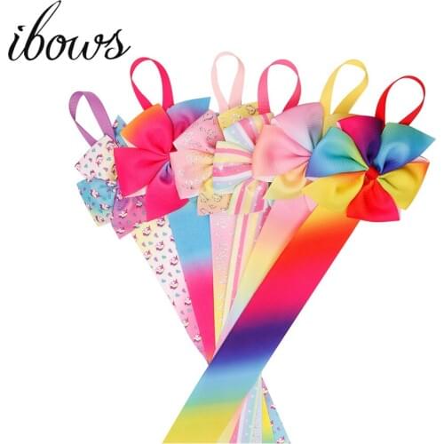 25 Inch Long Hair Bow Holder Hair Clips Organizer Colorful Grosgrain Ribbon Barrette Holders For Baby Girls Hair Accessories