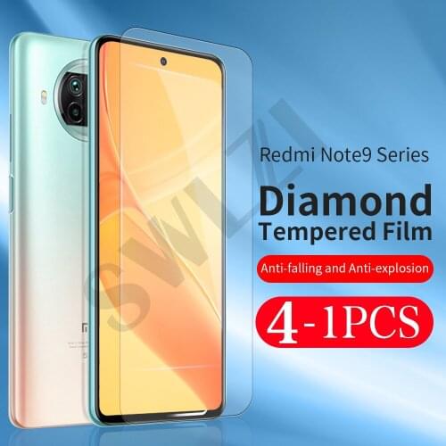 4-1Pcs 9H tempered glass smartphone for Redmi 9 9i 9T 9A 9C protective film note 9T 9s pro MAX phone screen protector