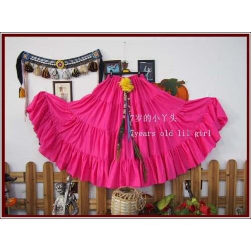 4Tiered 20Yards100%Cotton Tribal Belly Dance Skirt EM21