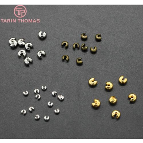 100PCS 4.5MM Brass Opening Station Beads Position Beads End Beads Spacer Beads for Ball Chains Diy Jewelry Accessories
