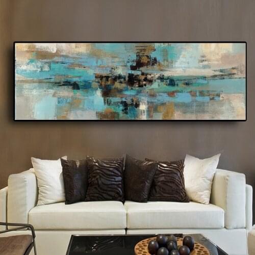 Blue Abstract Art Oil Painting On Canvas Print Painting Nordic Poster Wall Art Picture For Living Room Home Decor Frameless