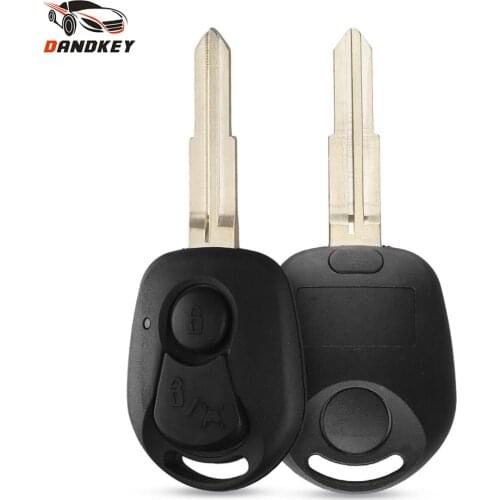 Dandkey 2 Buttons Remove Key Case Shell Fob Styling For SSANGYONG ACTYON KYRON REXTON Uncut Blade Key Fob Cover